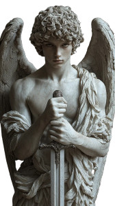 Angel With Sword V3 Vinyl Car Decal Sticker – Waterproof & UV-Resistant 8"