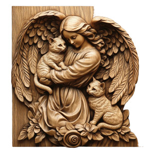 Guardian Angel Cats Vinyl Car Decal Sticker – Waterproof & UV-Resistant 8"