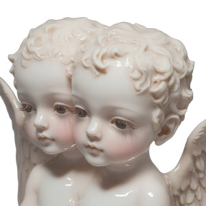 Two-Headed Cherub Vinyl Car Decal Sticker – Waterproof & UV-Resistant 8"