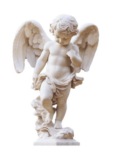Blue Cupid Statue Vinyl Car Decal Sticker – Waterproof & UV-Resistant 8"