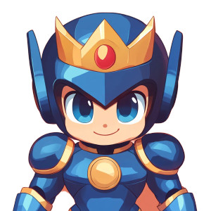 Crowned Megaman Vinyl Car Decal Sticker – Waterproof & UV-Resistant 8"