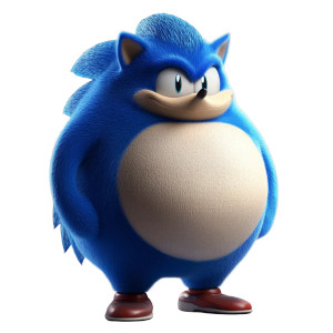 Overweight Sonic Vinyl Car Decal Sticker – Waterproof & UV-Resistant 8"