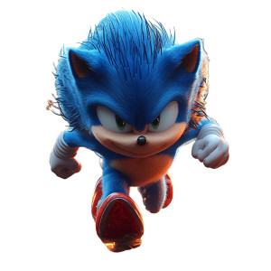 Sonic Sprinting Portrait Vinyl Car Decal Sticker – Waterproof & UV-Resistant 8"