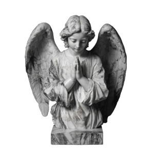 Praying Marble Angel Vinyl Car Decal Sticker – Waterproof & UV-Resistant 8"