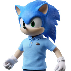 Sonic In Outfit Vinyl Car Decal Sticker – Waterproof & UV-Resistant 8"