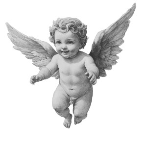Happy Chubby Cherub Vinyl Car Decal Sticker – Waterproof & UV-Resistant 8"