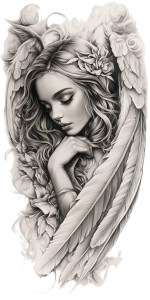 Angel Tattoo Design V5 Vinyl Car Decal Sticker – Waterproof & UV-Resistant 8" Angel Tattoo Design V5 Vinyl Car Decal Sticker – Waterproof & UV-Resistant 8"
