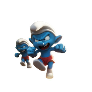 Angry Blue Smurf Vinyl Car Decal Sticker – Waterproof & UV-Resistant 8"
