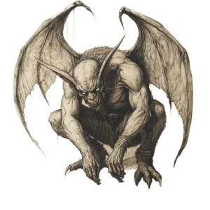 Crouching Demon Vinyl Car Decal Sticker – Waterproof & UV-Resistant 8"