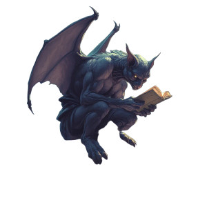 Reading Gargoyle Vinyl Car Decal Sticker – Waterproof & UV-Resistant 8"