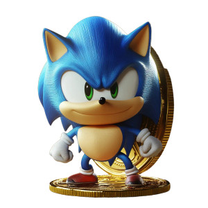 Sonic Meme Coin Vinyl Car Decal Sticker – Waterproof & UV-Resistant 8"