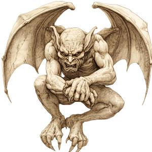 Flying Gargoyle Vector Vinyl Car Decal Sticker – Waterproof & UV-Resistant 8"