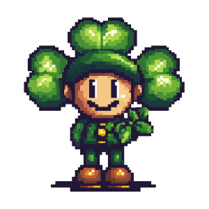 Four-Leaf Clover Character Vinyl Car Decal Sticker – Waterproof & UV-Resistant 8"