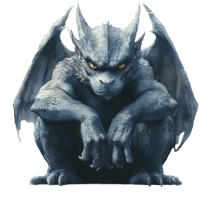 Bohemian Gargoyle Illustration Vinyl Car Decal Sticker – Waterproof & UV-Resistant 8"