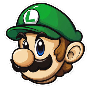 Chibi Luigi Sticker Vinyl Car Decal Sticker – Waterproof & UV-Resistant 8"