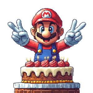 Super Mario Celebration V2 Vinyl Car Decal Sticker – Waterproof & UV-Resistant 8"