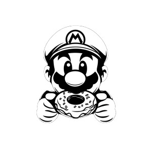 Mario Eating Donut Vinyl Car Decal Sticker – Waterproof & UV-Resistant 8" Mario Eating Donut Vinyl Car Decal Sticker – Waterproof & UV-Resistant 8"