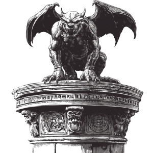 Gargoyle Statue V4 Vinyl Car Decal Sticker – Waterproof & UV-Resistant 8"