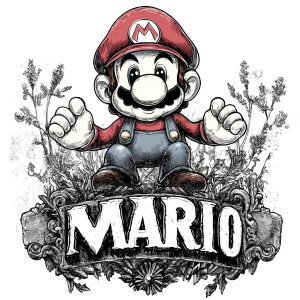 Gothic Mario Sign Vinyl Car Decal Sticker – Waterproof & UV-Resistant 8"