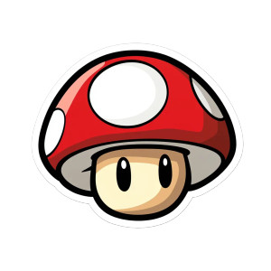 Super Mushroom Head Vinyl Car Decal Sticker – Waterproof & UV-Resistant 8"
