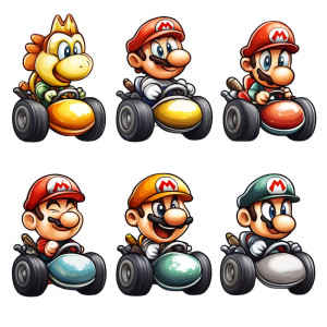 Mario Kart Icons Vinyl Car Decal Sticker – Waterproof & UV-Resistant 8"