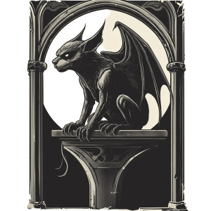 Vintage Gargoyle Silhouette Vinyl Car Decal Sticker – Waterproof & UV-Resistant 8"