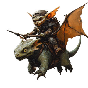 Goblin Dragon Rider Vinyl Car Decal Sticker – Waterproof & UV-Resistant 8"