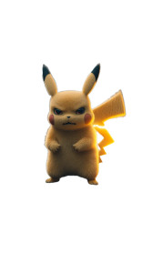 Angry Pikachu Walking Vinyl Car Decal Sticker – Waterproof & UV-Resistant 8"