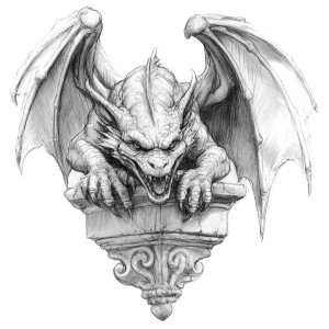 Dragon Gargoyle Sketch Vinyl Car Decal Sticker – Waterproof & UV-Resistant 8"