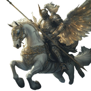 Knight On Pegasus Vinyl Car Decal Sticker – Waterproof & UV-Resistant 8"