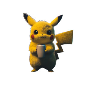 Pikachu With Milk Tea Vinyl Car Decal Sticker – Waterproof & UV-Resistant 8"