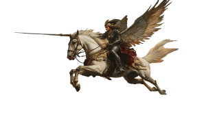 Winged Hussar Charge Vinyl Car Decal Sticker – Waterproof & UV-Resistant 8"