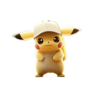 Cute Pikachu Hat Vinyl Car Decal Sticker – Waterproof & UV-Resistant 8"