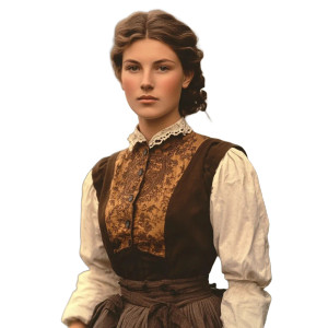 Bavarian Farmer Woman Vinyl Car Decal Sticker – Waterproof & UV-Resistant 8"