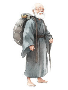 Chibi Elderly Man Vinyl Car Decal Sticker – Waterproof & UV-Resistant 8"