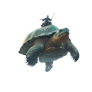 Turtle Rider Fantasy Vinyl Car Decal Sticker – Waterproof & UV-Resistant 8"