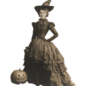 Victorian Halloween Costume Vinyl Car Decal Sticker – Waterproof & UV-Resistant 8"