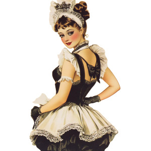 Retro French Maid Vinyl Car Decal Sticker – Waterproof & UV-Resistant 8"