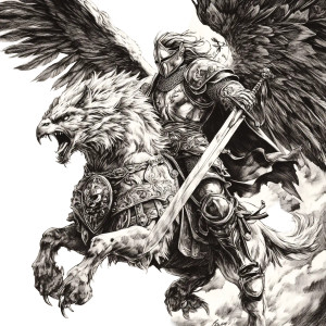Knight On Griffin V2 Vinyl Car Decal Sticker – Waterproof & UV-Resistant 8" Knight On Griffin V2 Vinyl Car Decal Sticker – Waterproof & UV-Resistant 8"