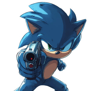 Emo Sonic Vinyl Car Decal Sticker – Waterproof & UV-Resistant 8"