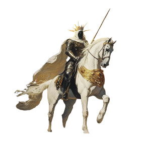 Golden Crowned Horseman Vinyl Car Decal Sticker – Waterproof & UV-Resistant 8" Golden Crowned Horseman Vinyl Car Decal Sticker – Waterproof & UV-Resistant 8"