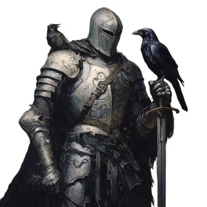 Knight With Raven Vinyl Car Decal Sticker – Waterproof & UV-Resistant 8" Knight With Raven Vinyl Car Decal Sticker – Waterproof & UV-Resistant 8"