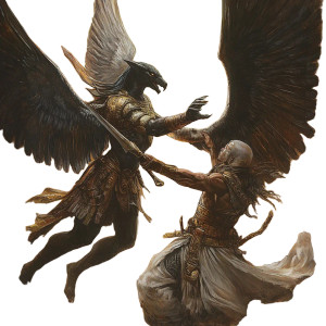 Angel Vs Anubis Vinyl Car Decal Sticker – Waterproof & UV-Resistant 8"