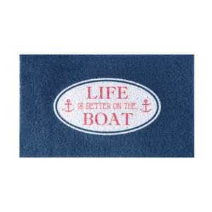 Stephan Roberts Door Mat | Life Is Better On The Boat | Navy Blue | PVC