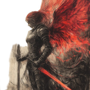 Flame-Winged Warrior Vinyl Car Decal Sticker – Waterproof & UV-Resistant 8"