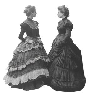 Victorian Women Strolling Vinyl Car Decal Sticker – Waterproof & UV-Resistant 8"