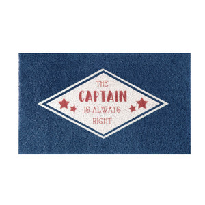 Stephan Roberts Navy Blue Door Mat | For Outdoor Use, All Weather Durable | The Captain Is Always Right Logo