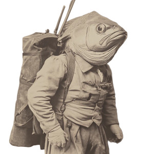 Poisson Personnage Vinyl Car Decal Sticker – Waterproof & UV-Resistant 8"