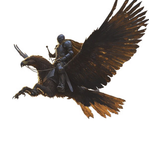 Knight On Eagle Vinyl Car Decal Sticker – Waterproof & UV-Resistant 8"
