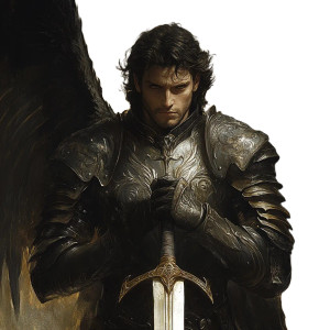 Dark Winged Paladin Vinyl Car Decal Sticker – Waterproof & UV-Resistant 8"